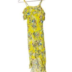 EUC Epic Threads Yellow Floral Maxi Dress Medium
